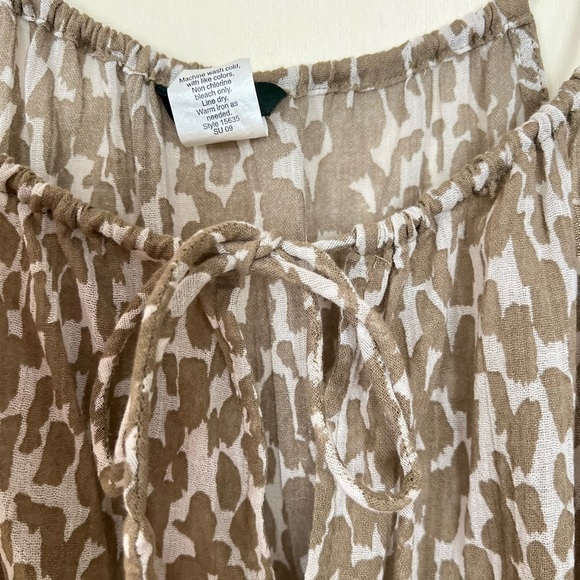 J.Crew Womens Top Small Leopard Brown Keyhole Halter Gauzy Peplum Cinched Waist - Picture 5 of 17